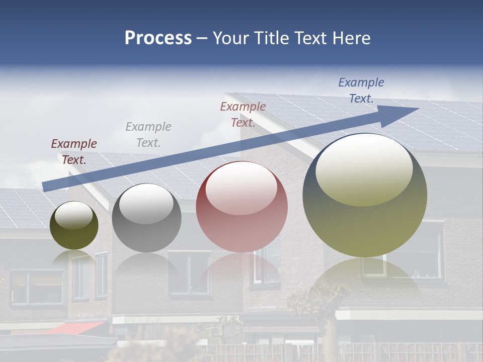A Row Of Brick Houses With Solar Panels On The Roof PowerPoint Template