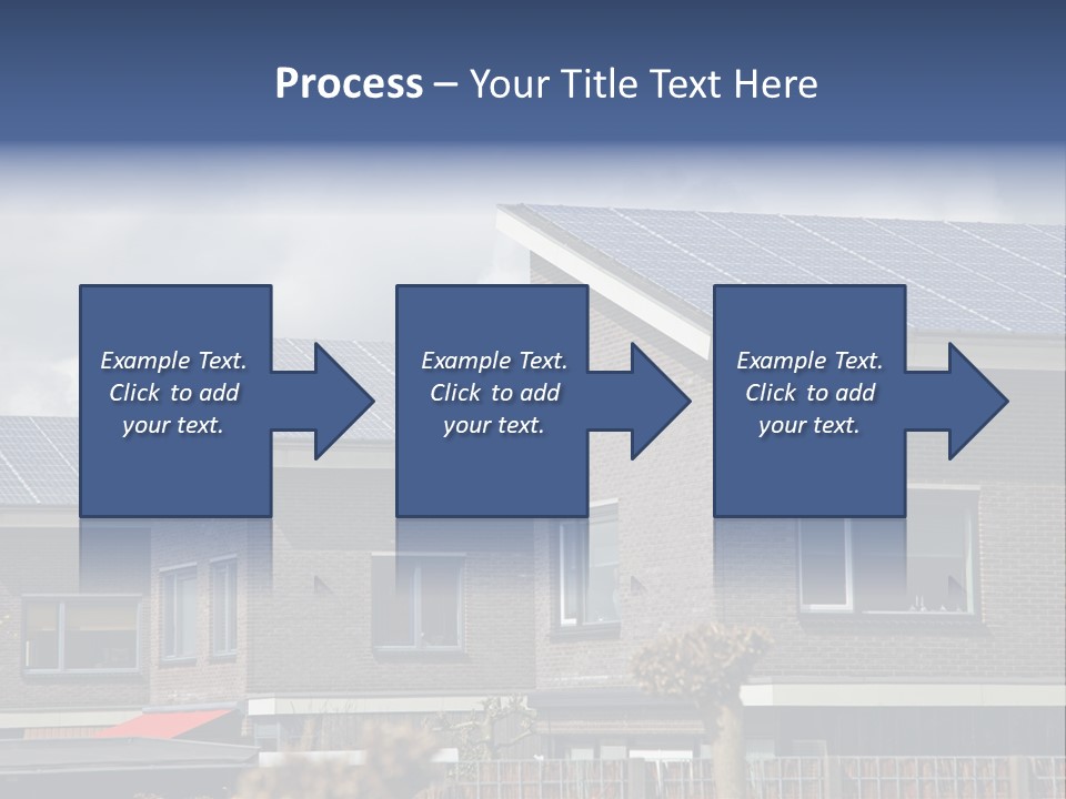 A Row Of Brick Houses With Solar Panels On The Roof PowerPoint Template
