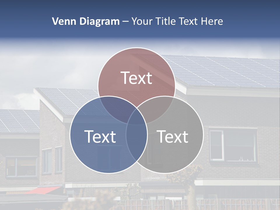 A Row Of Brick Houses With Solar Panels On The Roof PowerPoint Template