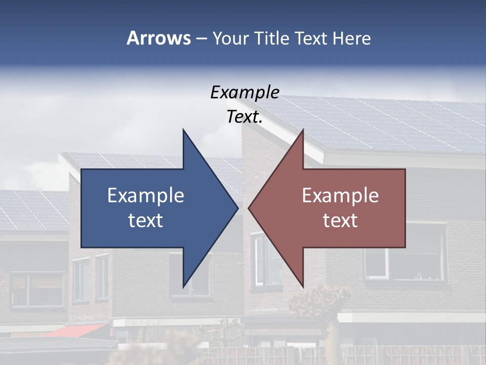 A Row Of Brick Houses With Solar Panels On The Roof PowerPoint Template
