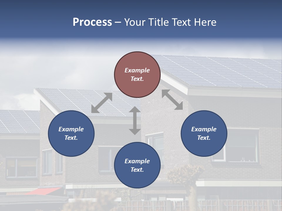 A Row Of Brick Houses With Solar Panels On The Roof PowerPoint Template