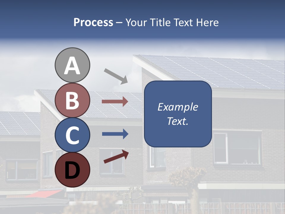 A Row Of Brick Houses With Solar Panels On The Roof PowerPoint Template