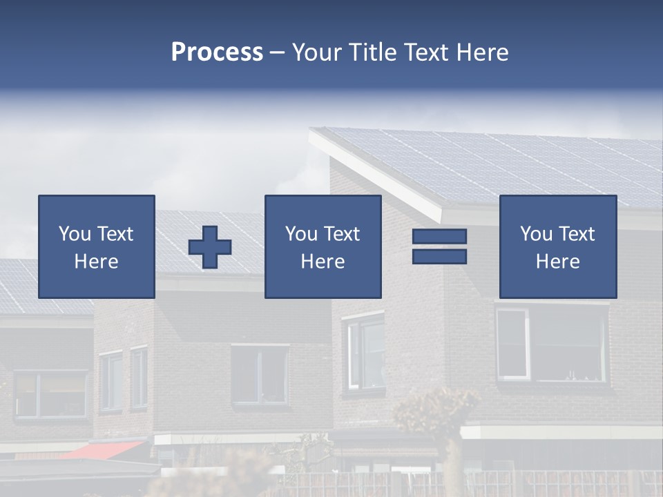 A Row Of Brick Houses With Solar Panels On The Roof PowerPoint Template