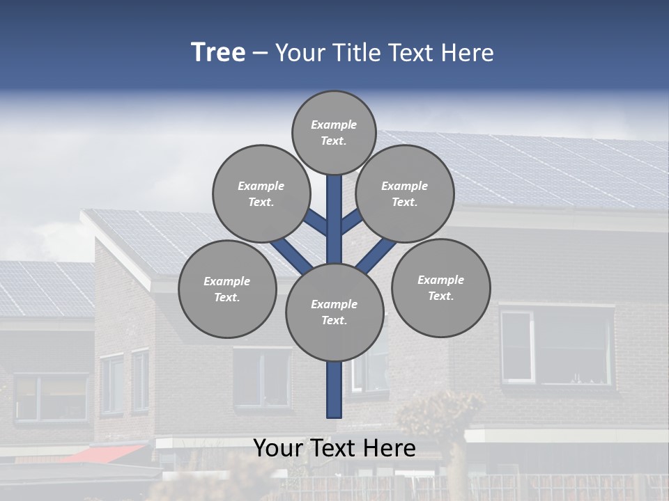 A Row Of Brick Houses With Solar Panels On The Roof PowerPoint Template