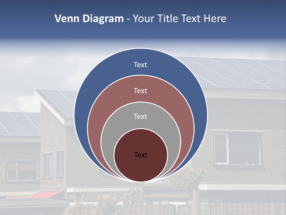 A Row Of Brick Houses With Solar Panels On The Roof PowerPoint Template
