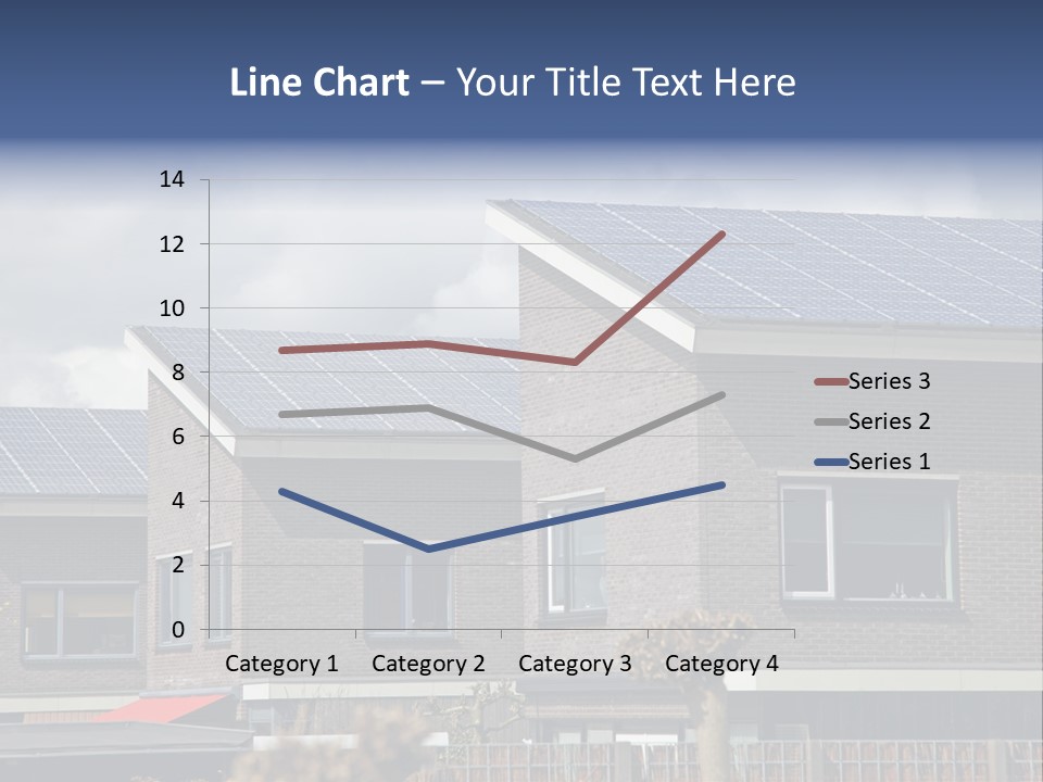 A Row Of Brick Houses With Solar Panels On The Roof PowerPoint Template