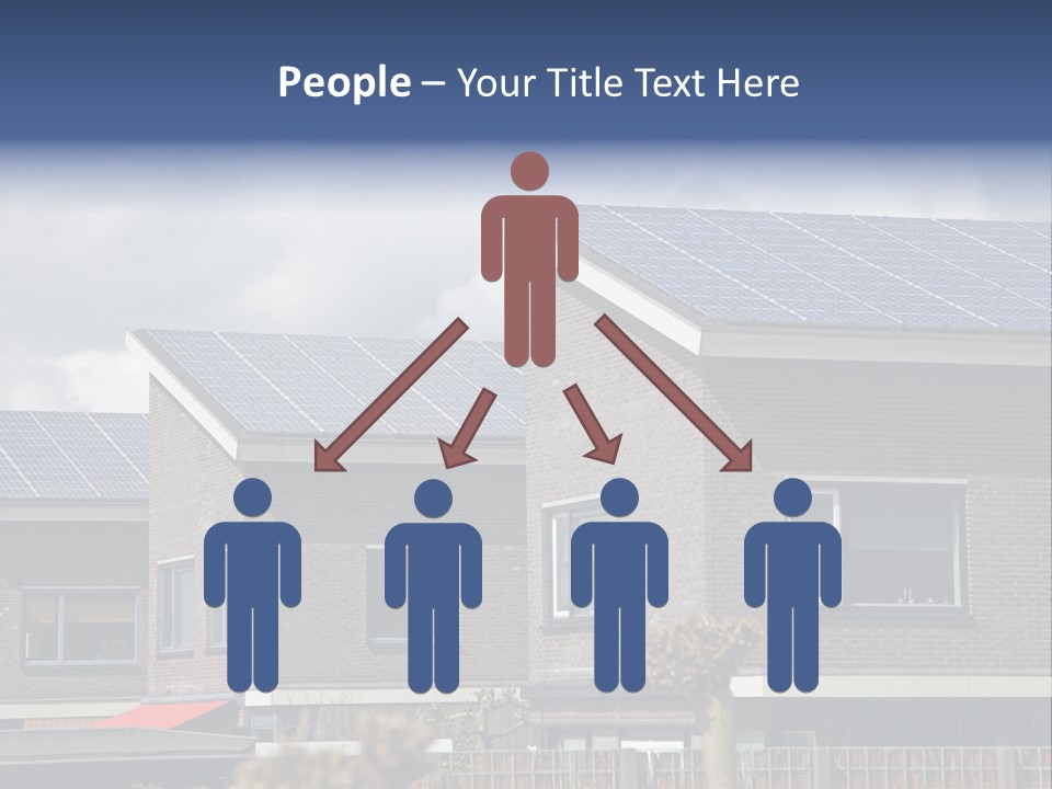 A Row Of Brick Houses With Solar Panels On The Roof PowerPoint Template