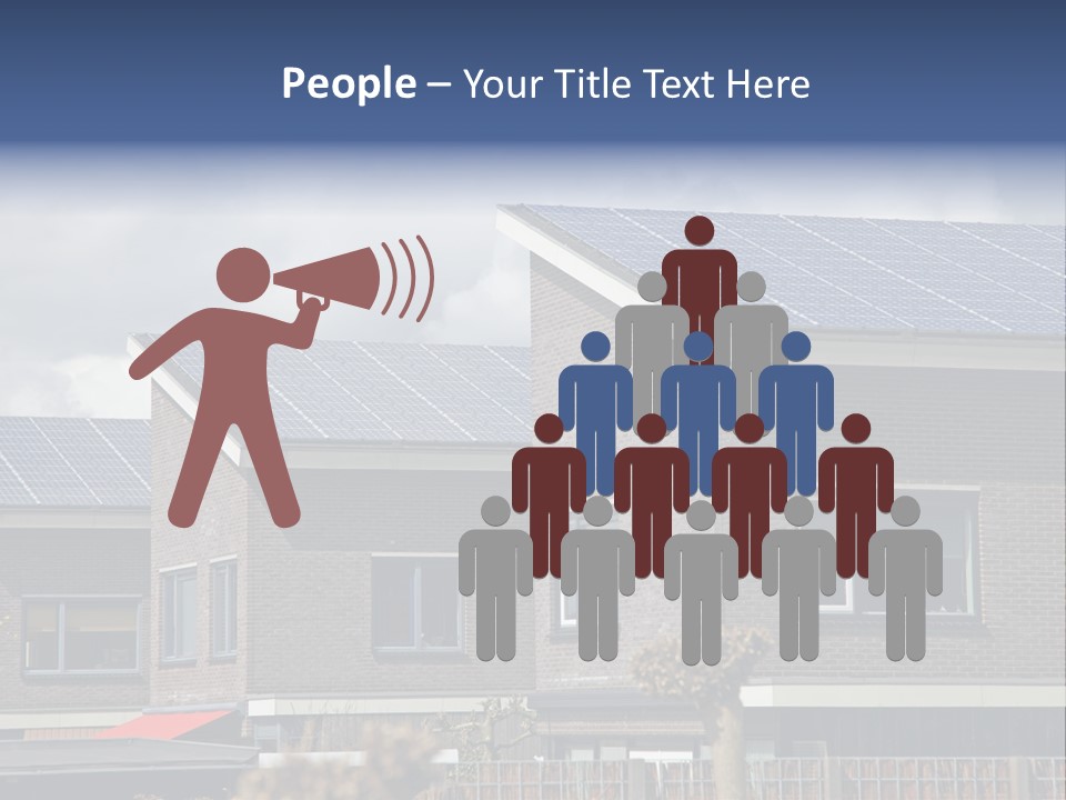 A Row Of Brick Houses With Solar Panels On The Roof PowerPoint Template