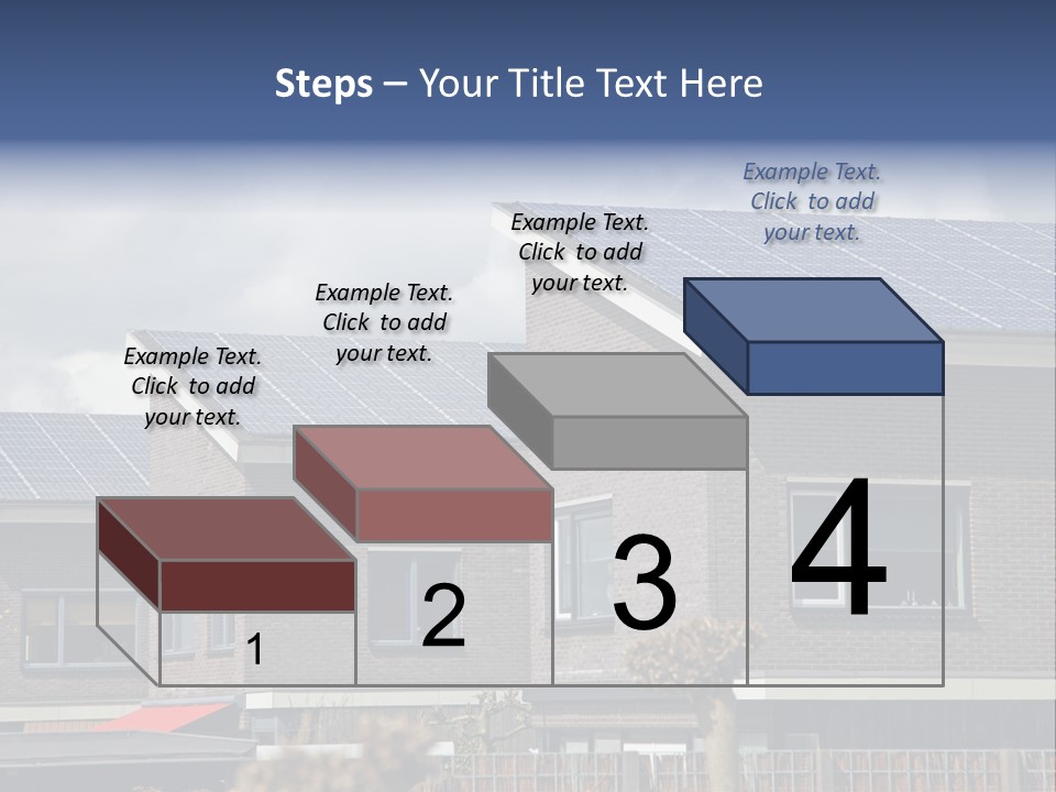 A Row Of Brick Houses With Solar Panels On The Roof PowerPoint Template