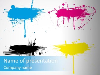 Drip Cyan Artistic PowerPoint Template