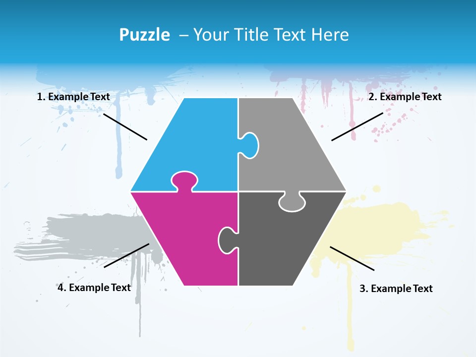 Drip Cyan Artistic PowerPoint Template