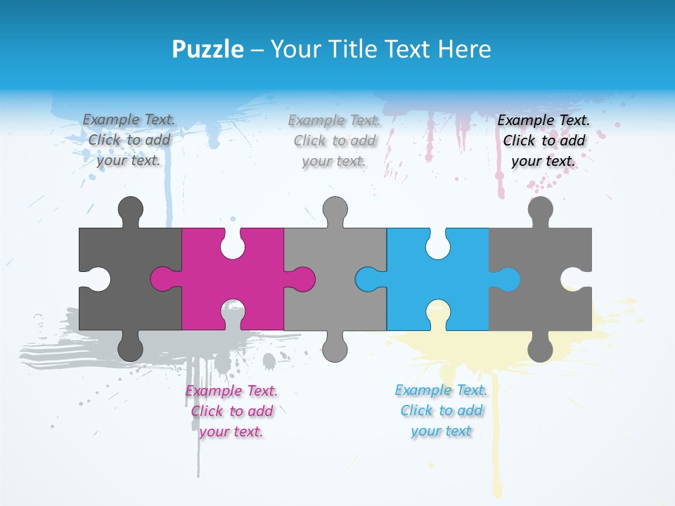 Drip Cyan Artistic PowerPoint Template