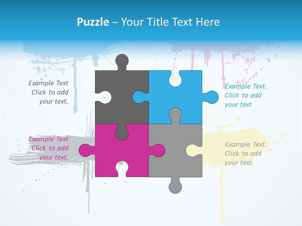 Drip Cyan Artistic PowerPoint Template