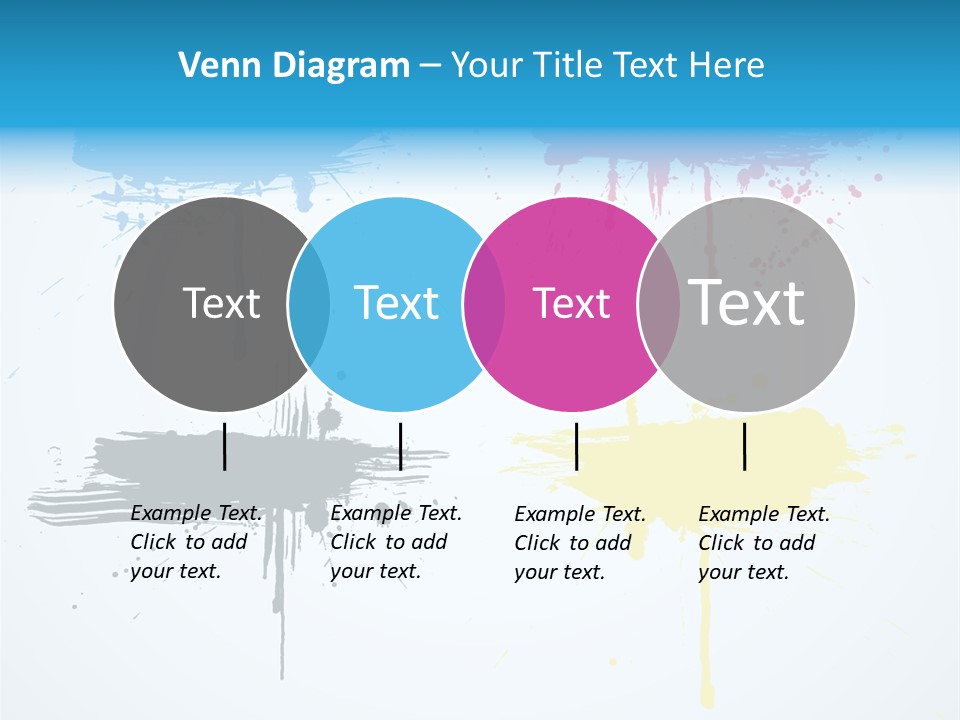 Drip Cyan Artistic PowerPoint Template