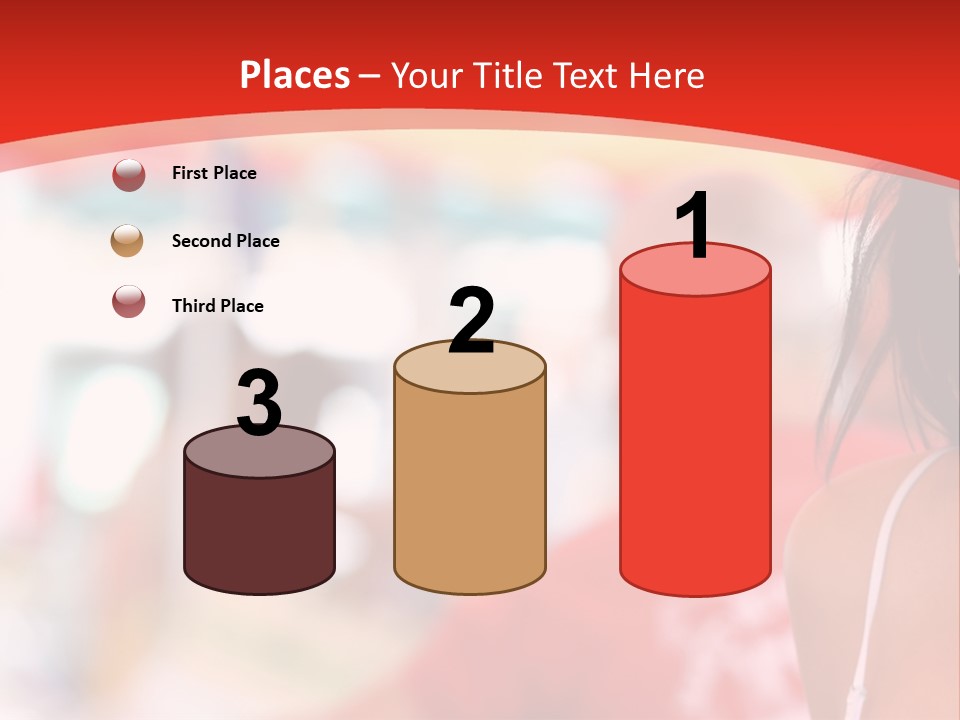 A Woman In A White Top Is Smiling PowerPoint Template