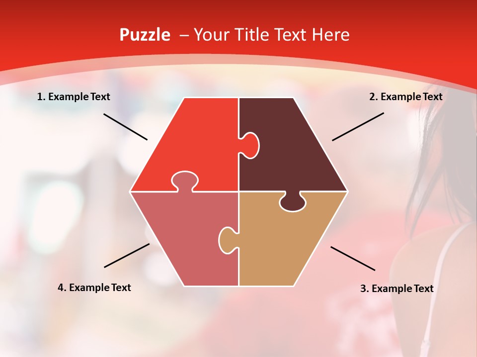 A Woman In A White Top Is Smiling PowerPoint Template