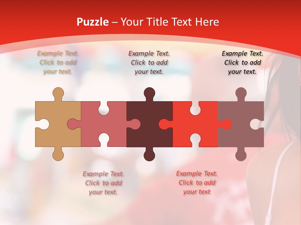 A Woman In A White Top Is Smiling PowerPoint Template