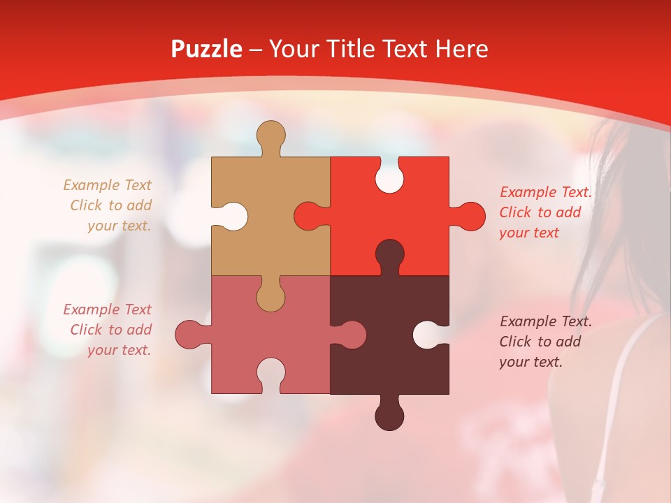 A Woman In A White Top Is Smiling PowerPoint Template