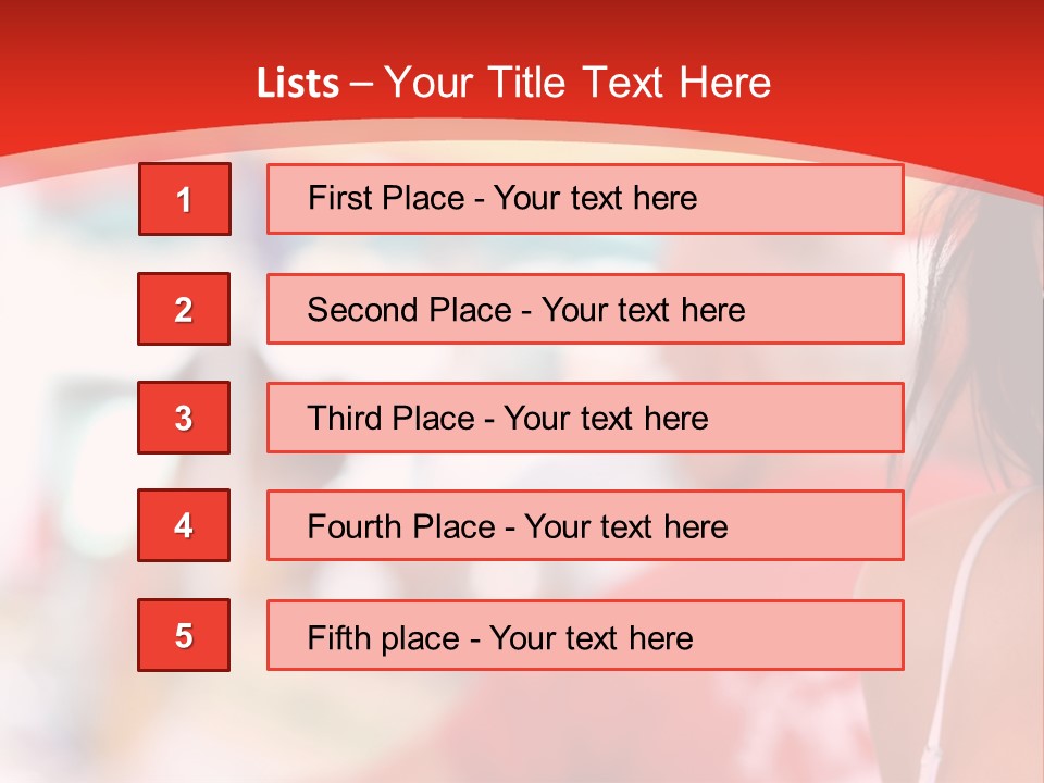 A Woman In A White Top Is Smiling PowerPoint Template