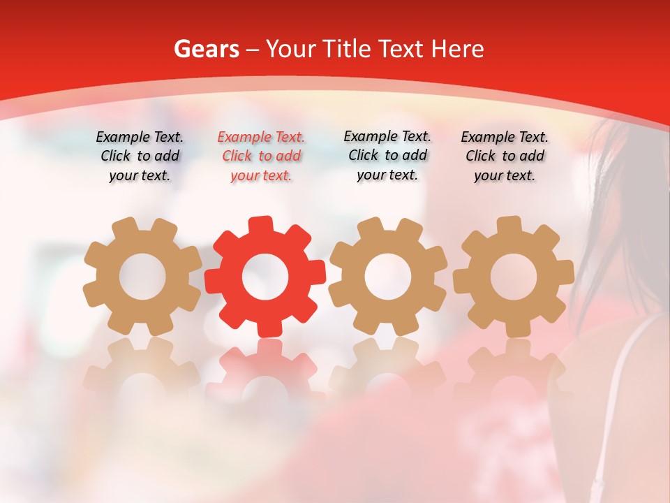 A Woman In A White Top Is Smiling PowerPoint Template