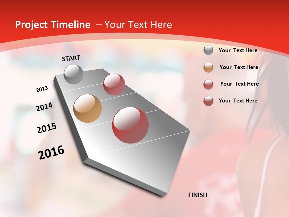 A Woman In A White Top Is Smiling PowerPoint Template