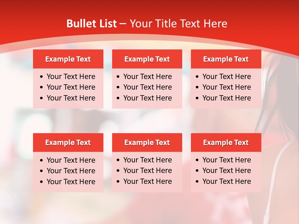 A Woman In A White Top Is Smiling PowerPoint Template