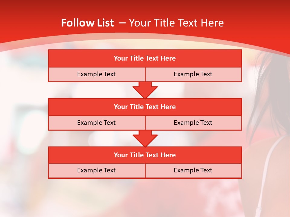 A Woman In A White Top Is Smiling PowerPoint Template