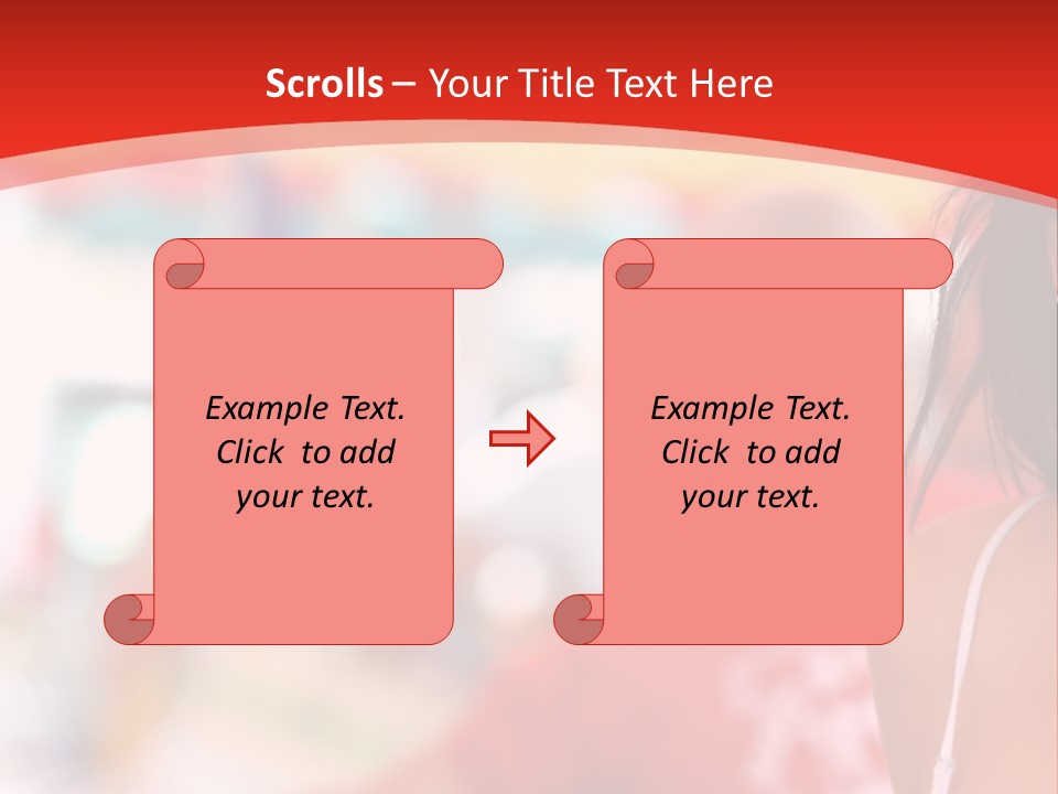 A Woman In A White Top Is Smiling PowerPoint Template