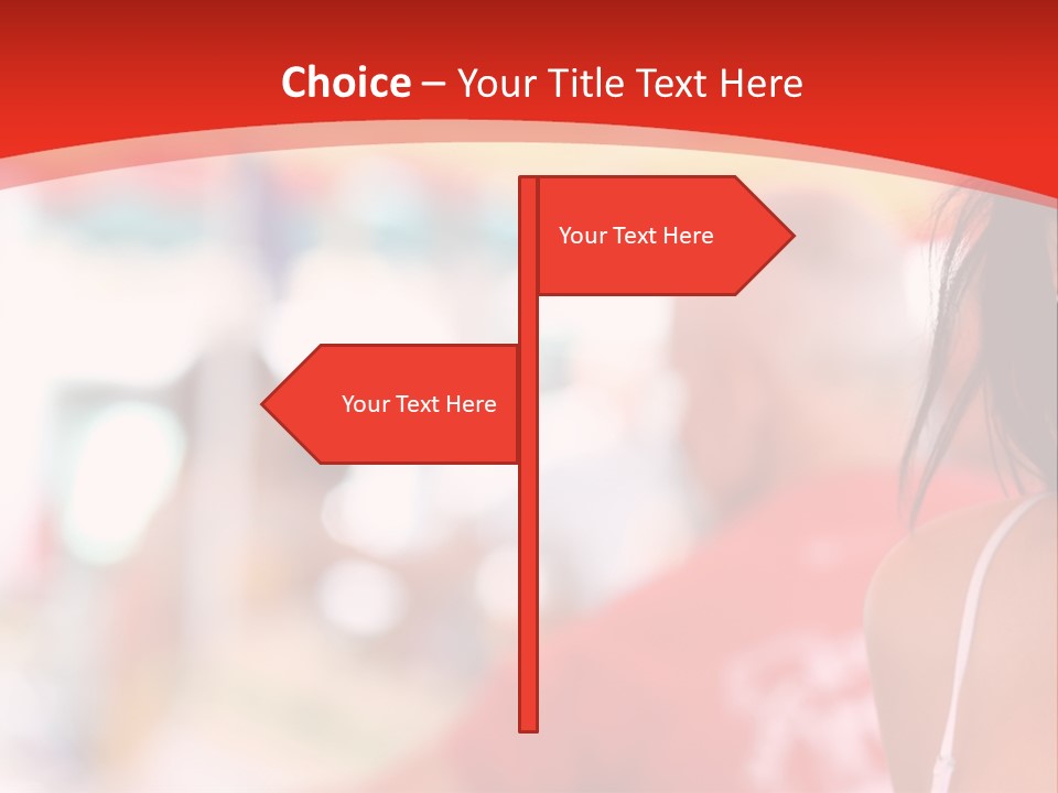 A Woman In A White Top Is Smiling PowerPoint Template