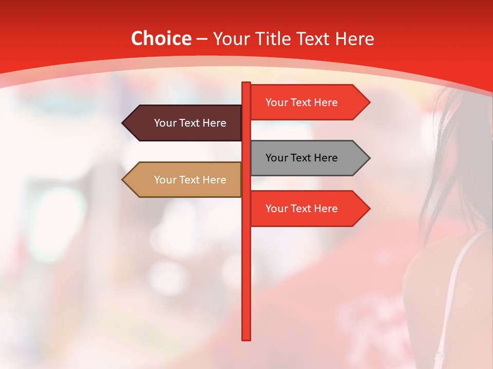 A Woman In A White Top Is Smiling PowerPoint Template