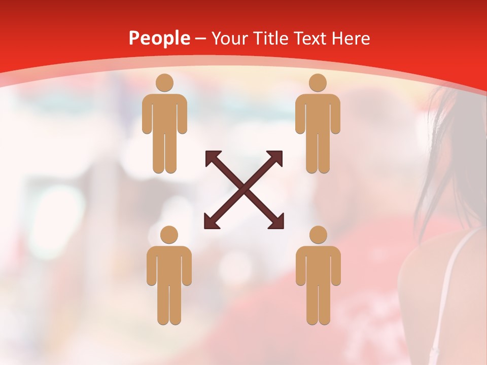 A Woman In A White Top Is Smiling PowerPoint Template