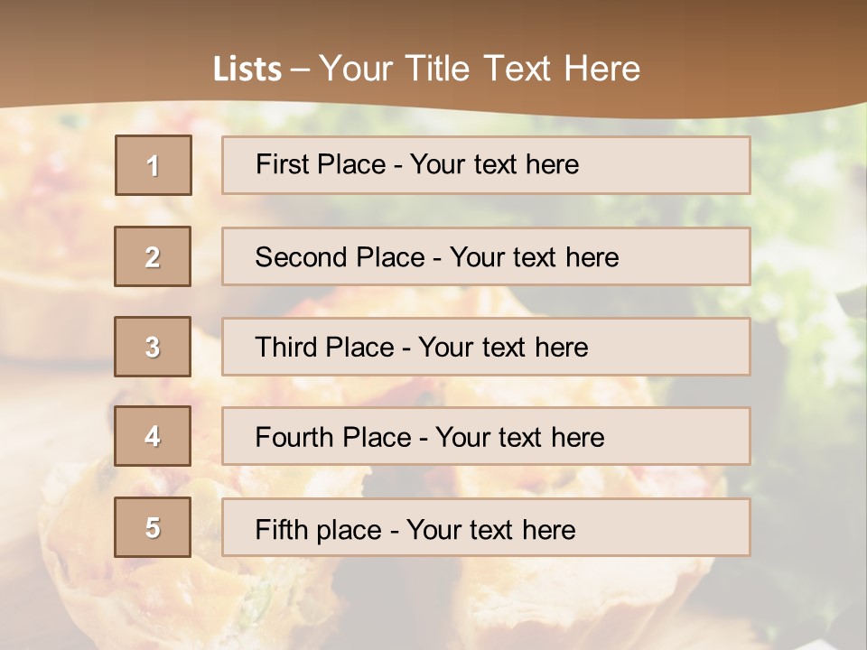 Vertical Vegetarian Food Mini Pie PowerPoint Template