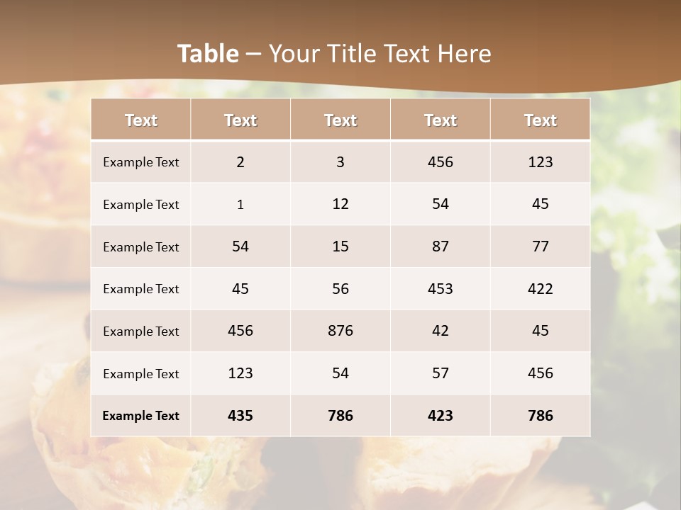 Vertical Vegetarian Food Mini Pie PowerPoint Template