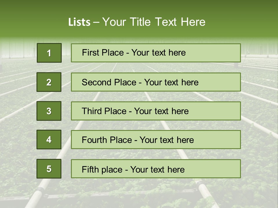 Glasshouse Plant Rows PowerPoint Template