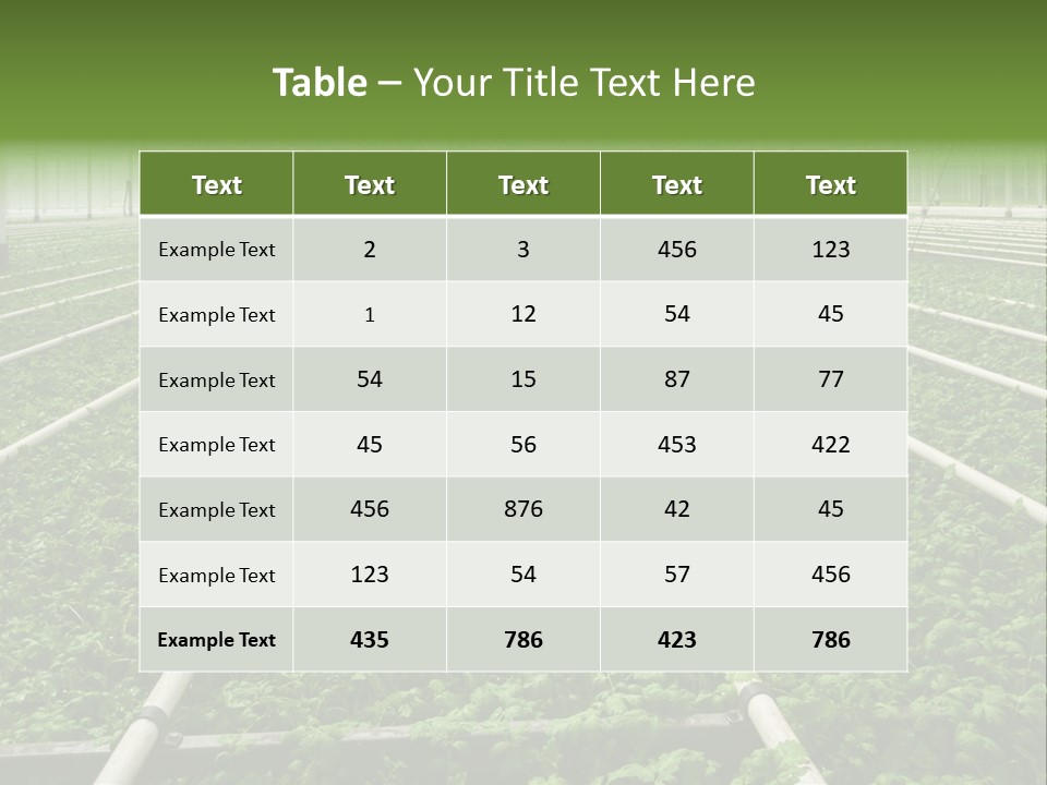 Glasshouse Plant Rows PowerPoint Template