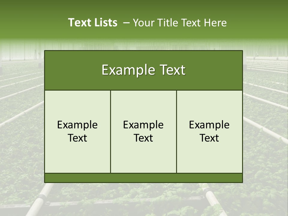 Glasshouse Plant Rows PowerPoint Template