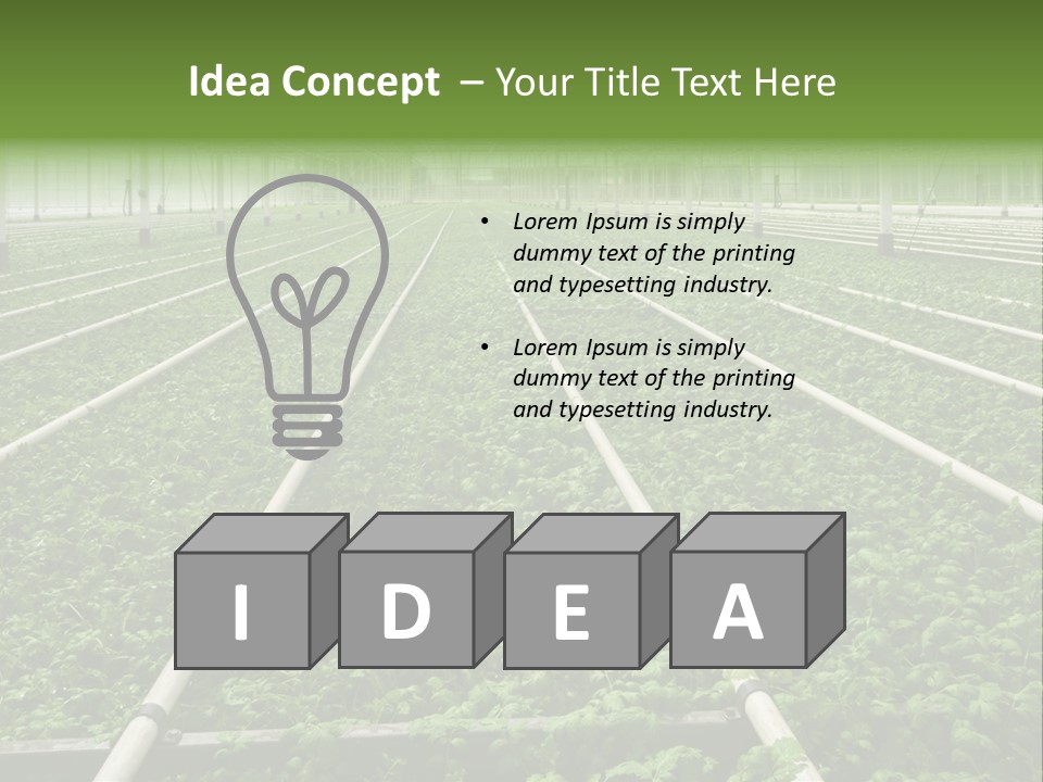 Glasshouse Plant Rows PowerPoint Template