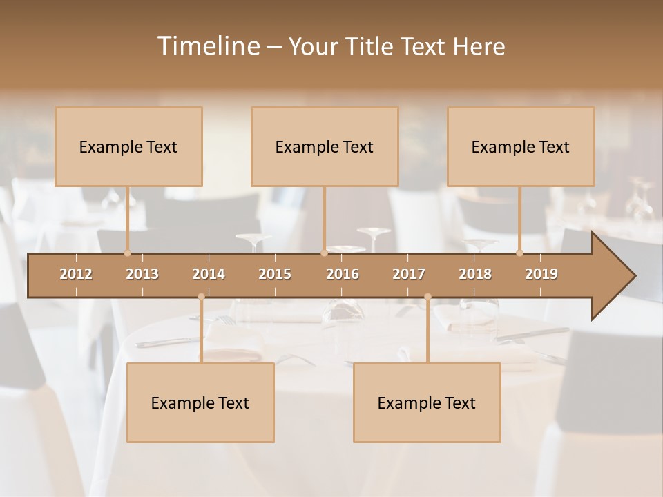 A Restaurant With White Tables And Black Chairs PowerPoint Template