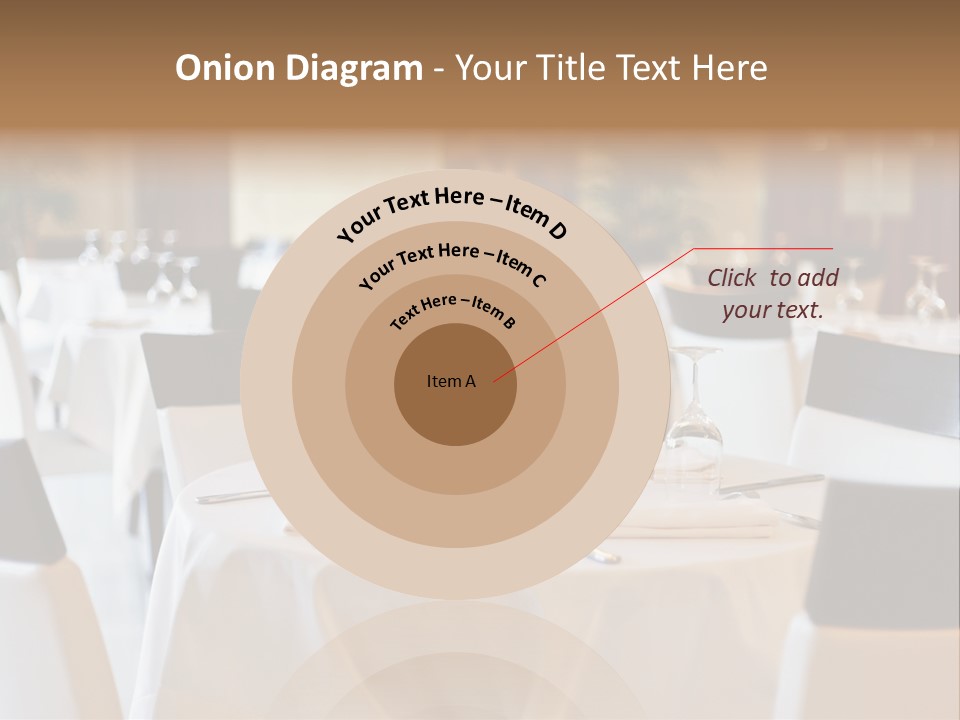 A Restaurant With White Tables And Black Chairs PowerPoint Template