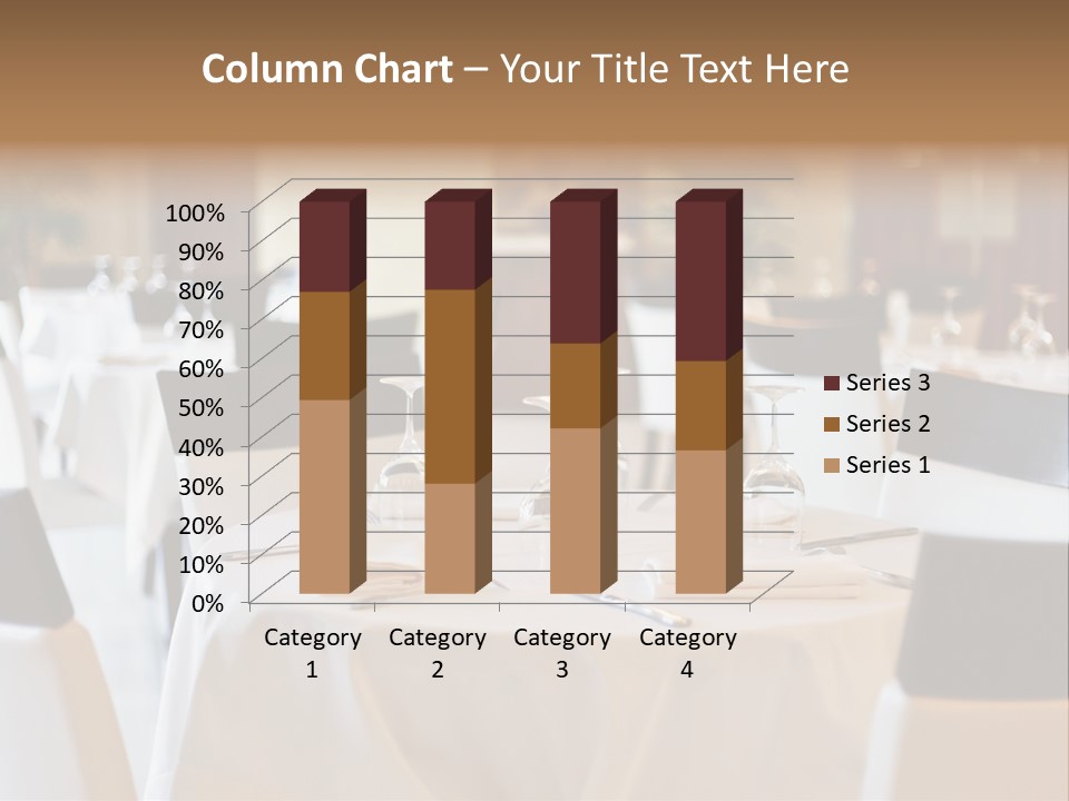 A Restaurant With White Tables And Black Chairs PowerPoint Template