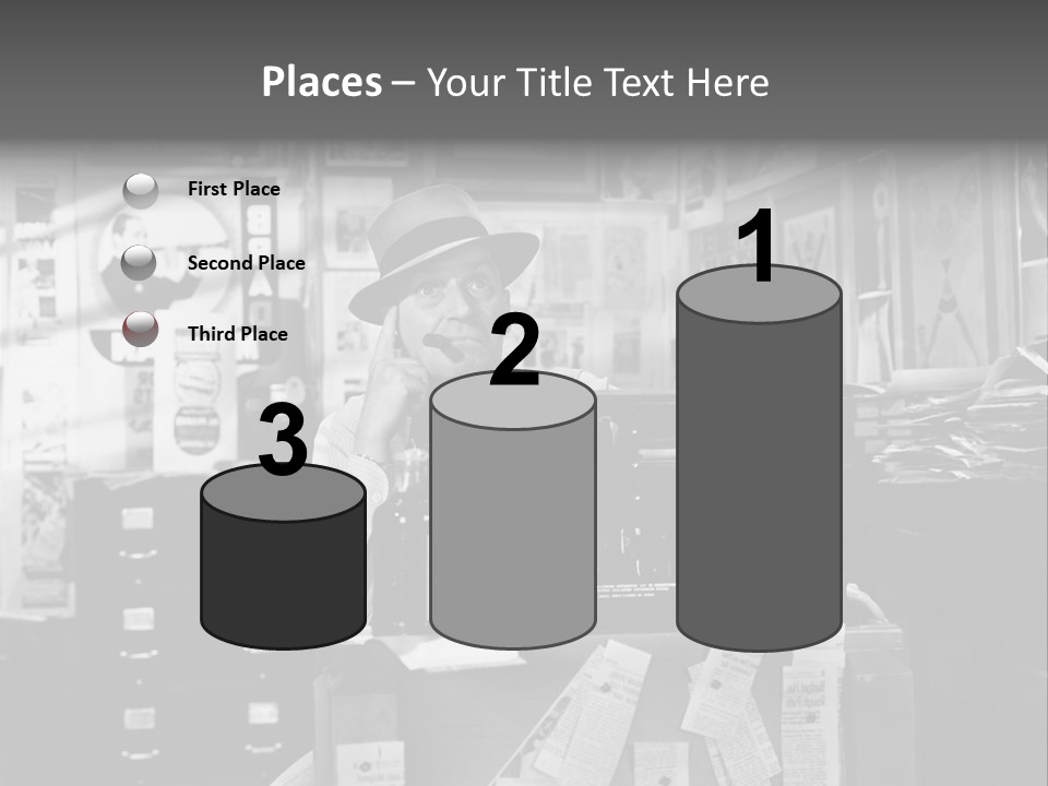 Sitting Businessmen Thinking PowerPoint Template