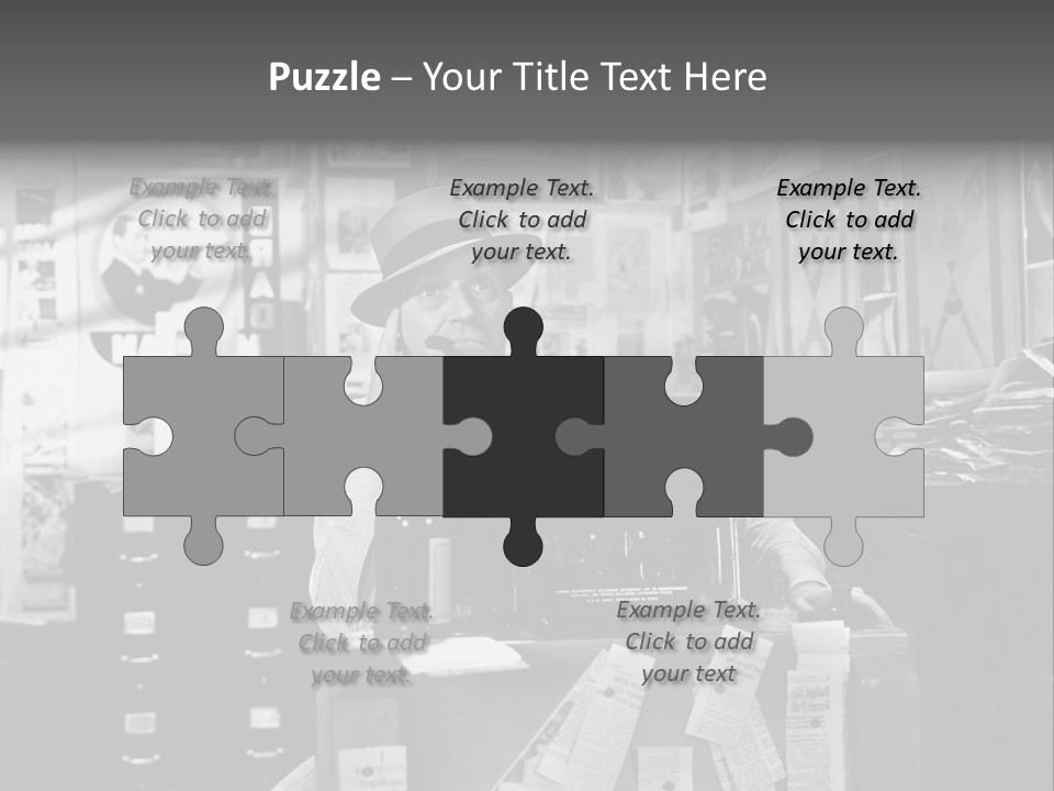 Sitting Businessmen Thinking PowerPoint Template