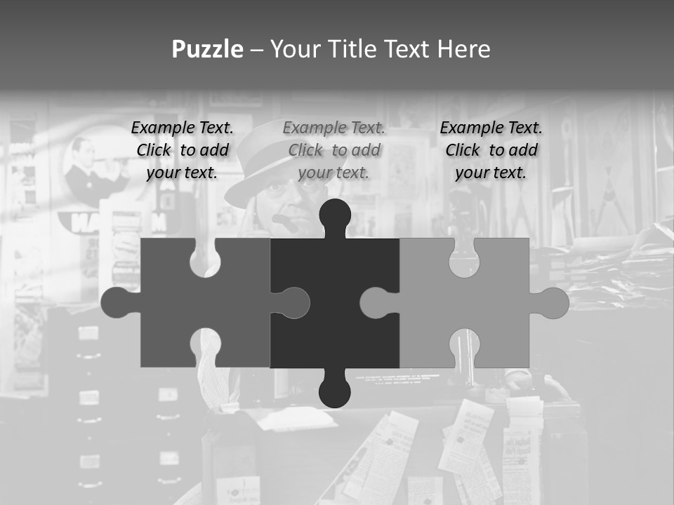 Sitting Businessmen Thinking PowerPoint Template