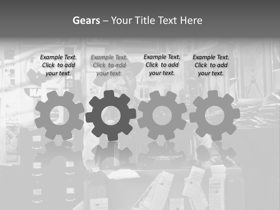 Sitting Businessmen Thinking PowerPoint Template