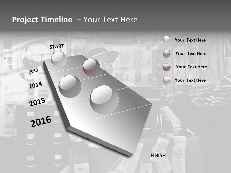 Sitting Businessmen Thinking PowerPoint Template