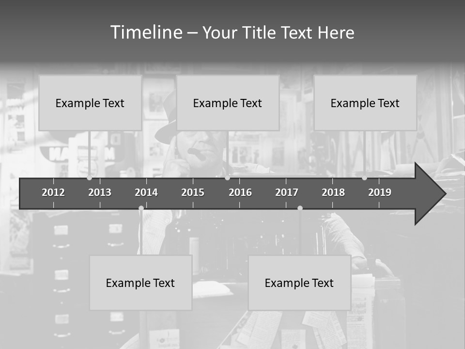 Sitting Businessmen Thinking PowerPoint Template