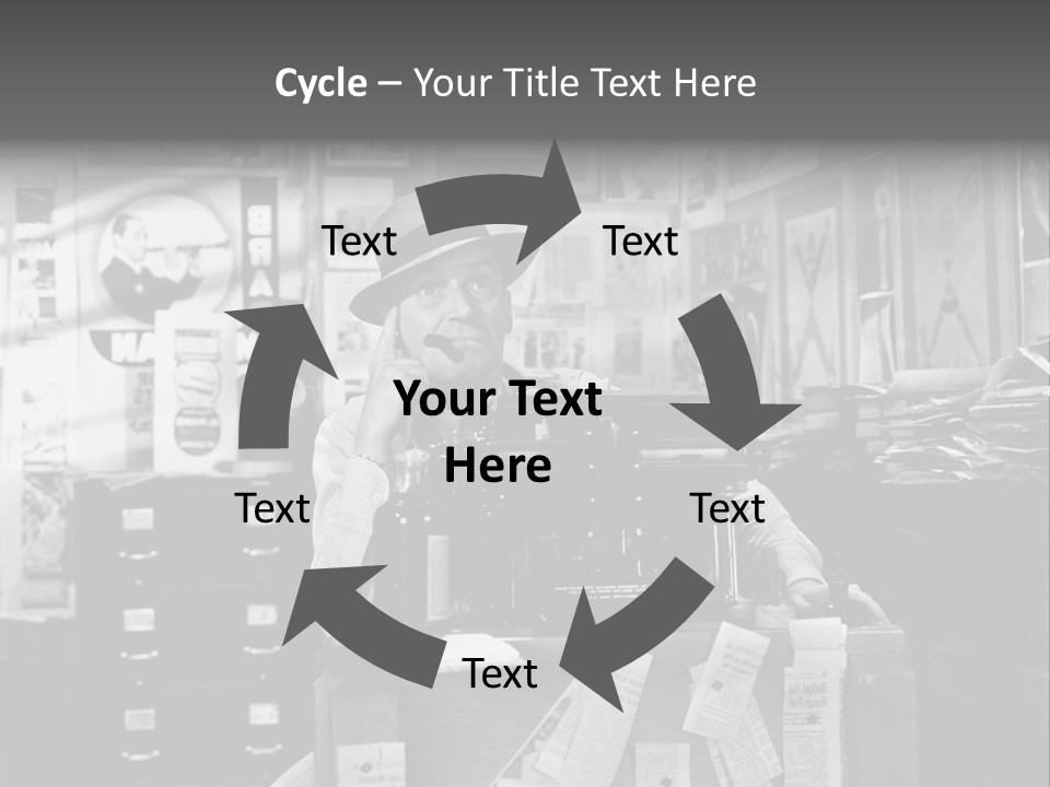 Sitting Businessmen Thinking PowerPoint Template