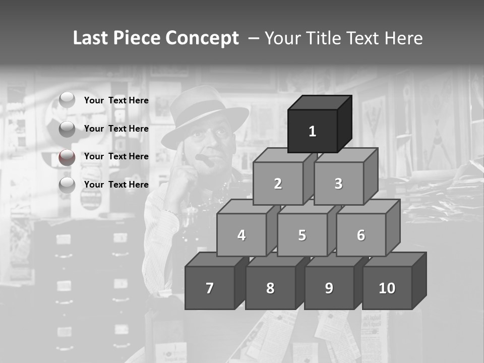 Sitting Businessmen Thinking PowerPoint Template