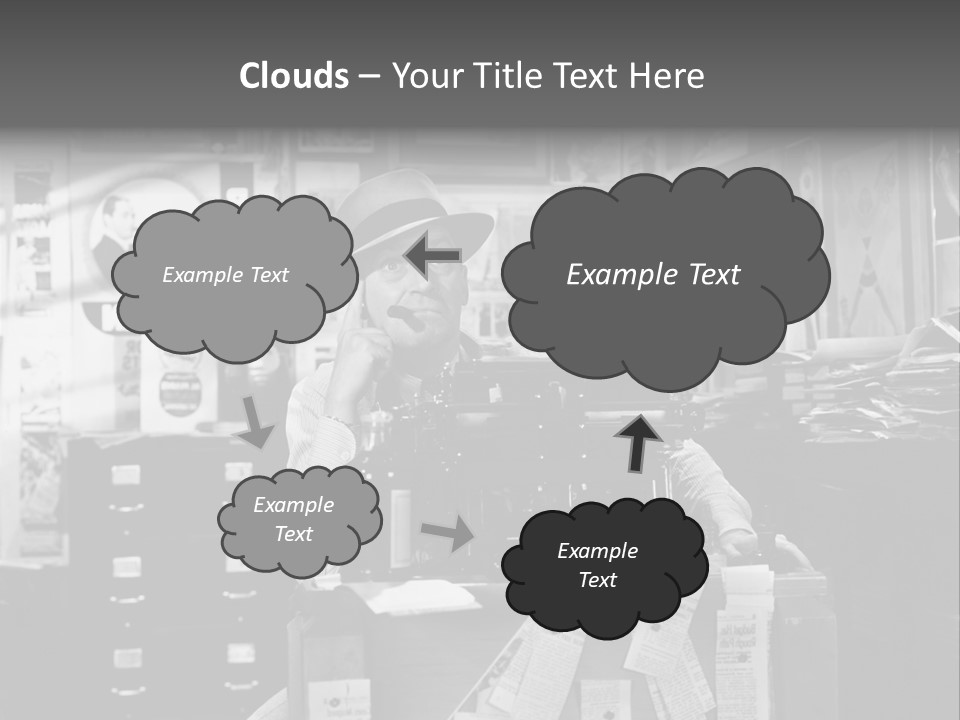 Sitting Businessmen Thinking PowerPoint Template