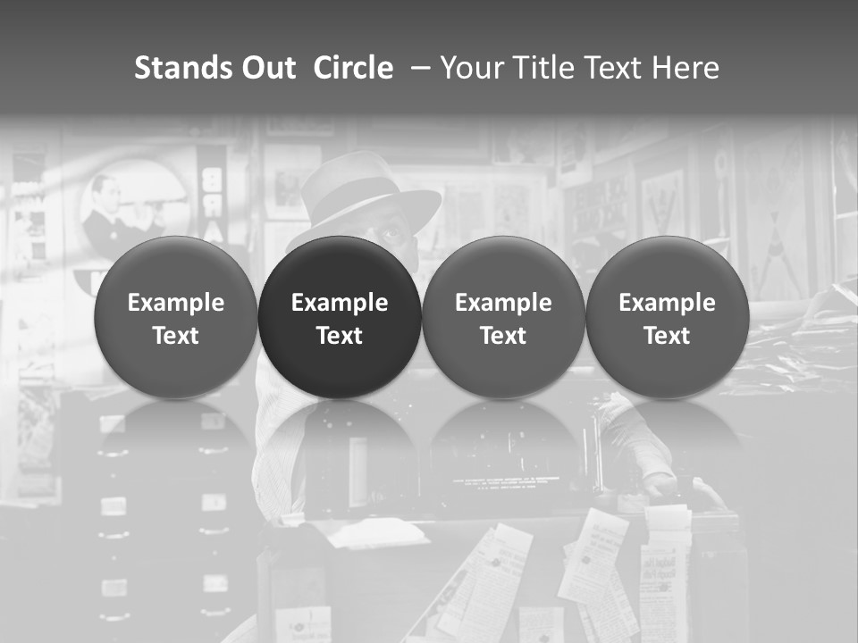 Sitting Businessmen Thinking PowerPoint Template